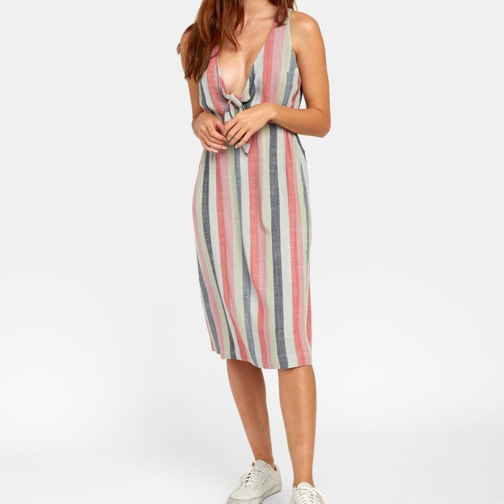 RVCA Flossie Dress - Striped Midi Dress